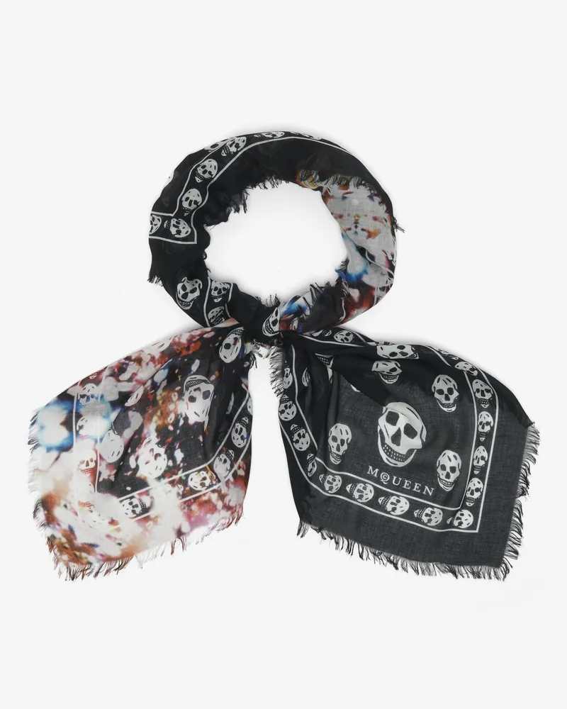 Alexander McQueen Konfetti Skull Schal - Item 8570244943Q1088 Schwarz