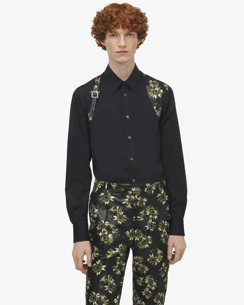 Alexander McQueen Gurt-Hemd mit Sonnenblume - Item 847293QNAAX1000 Schwarz