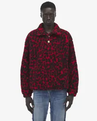 Alexander McQueen Fleece-Sweatshirt mit Leopardenmuster Rot