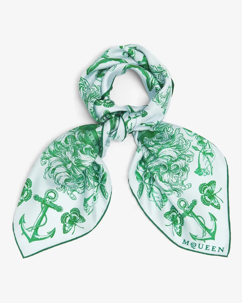 Alexander McQueen Sailor Tattoo Foulard - Item 8357313001Q4966 Himmelblau