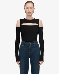 Alexander McQueen Geschlitztes Strick-Top Schwarz