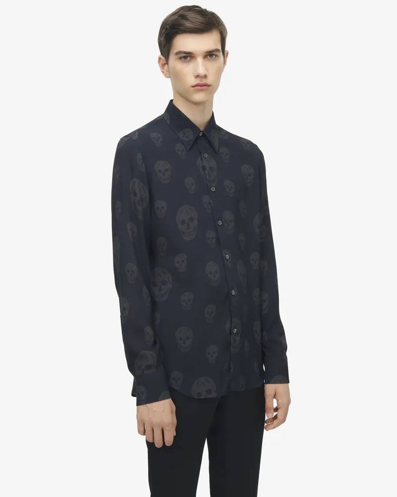 Alexander McQueen Hemd mit Skull-Print - Item 847303QRACU1287 Schwarz