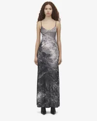 Alexander McQueen Trägerkleid mit Smashed Screen-Print Elfenbein