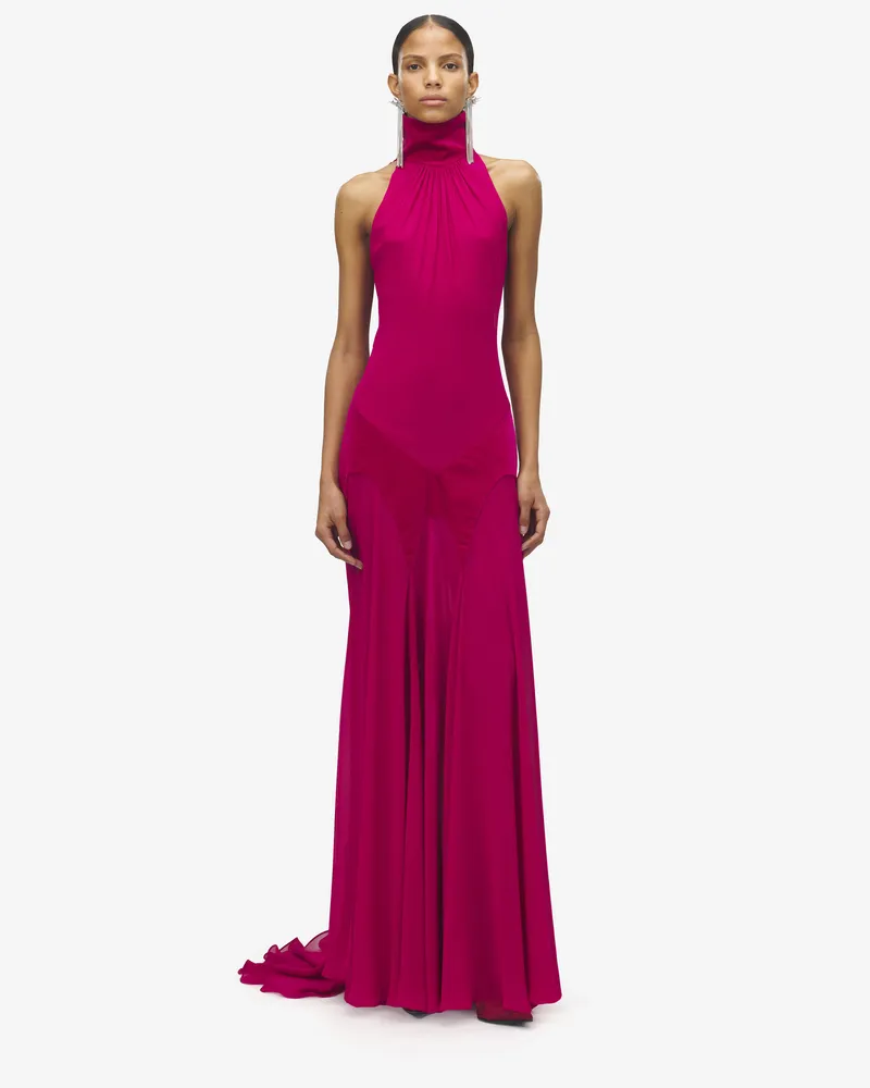 Alexander McQueen Abendkleid aus Seidengeorgette - Item 842905QBADS5096 Fuchsia