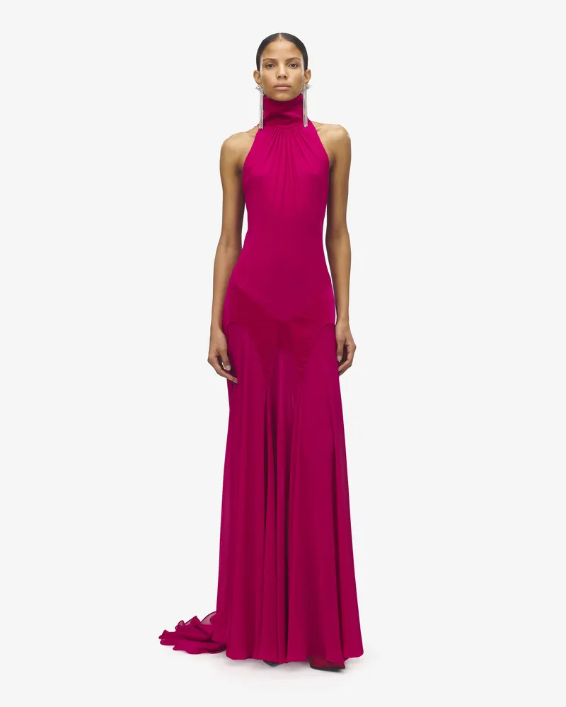 Alexander McQueen Abendkleid aus Seidengeorgette - Item 842905QBADS5096 Fuchsia