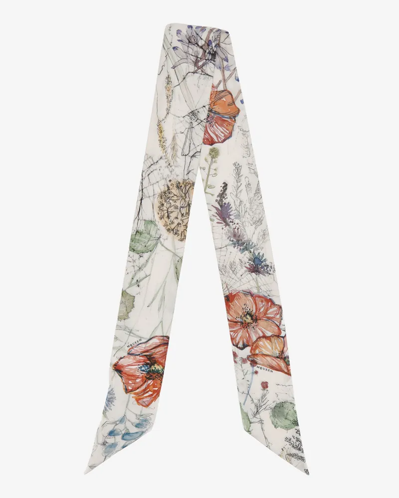 Alexander McQueen Skull Schal mit Schleife - Item 8585303001Q9274 Elfenbein