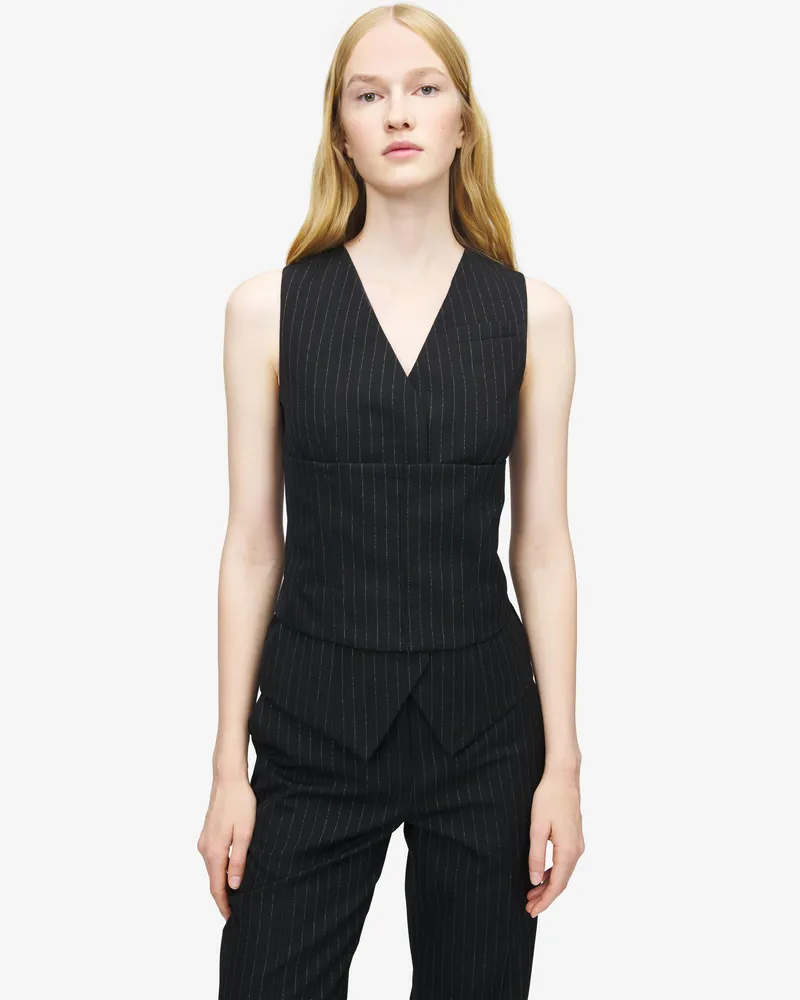 Alexander McQueen Maßgeschneiderte Weste mit Nadelstreifen - Item 856820QJAFX1389 Schwarz