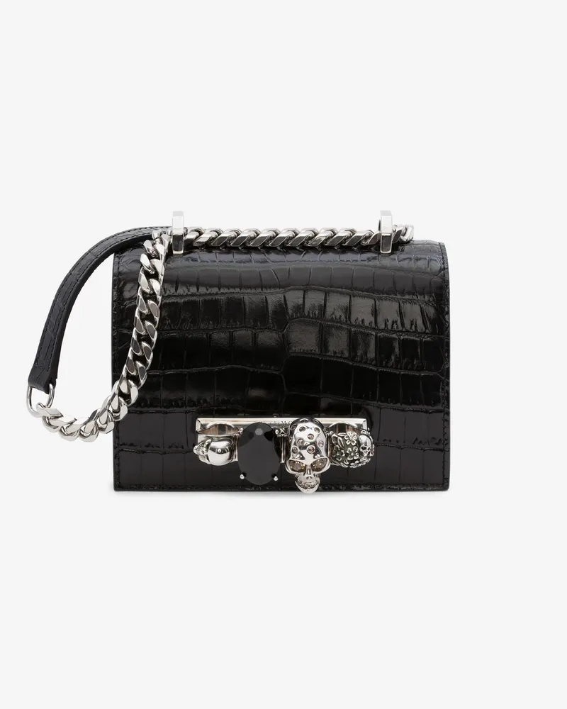 Alexander McQueen Mini-Edelsteintäschchen Schwarz