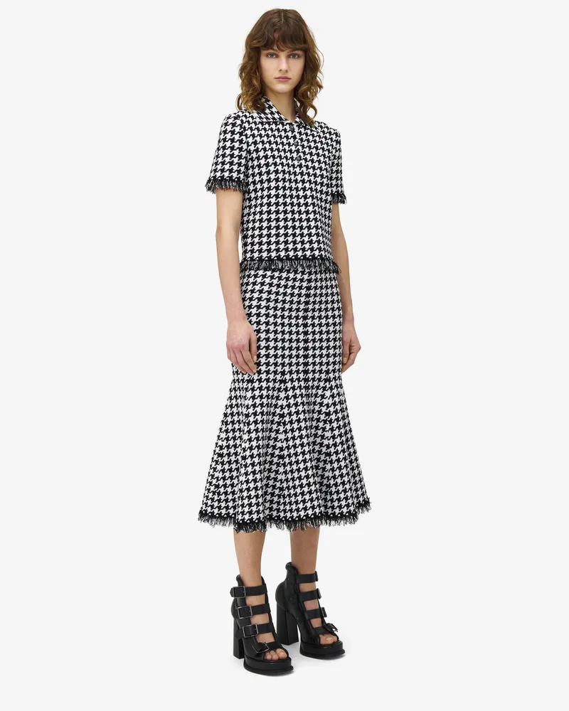 Alexander McQueen Midirock mit Hahnentrittmuster - Item 829318Q1BDB1080 Schwarz