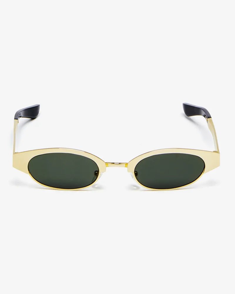Alexander McQueen Sonnenbrille aus Metall mit McQueen Ellipse - Item 852498I33308672 Gold