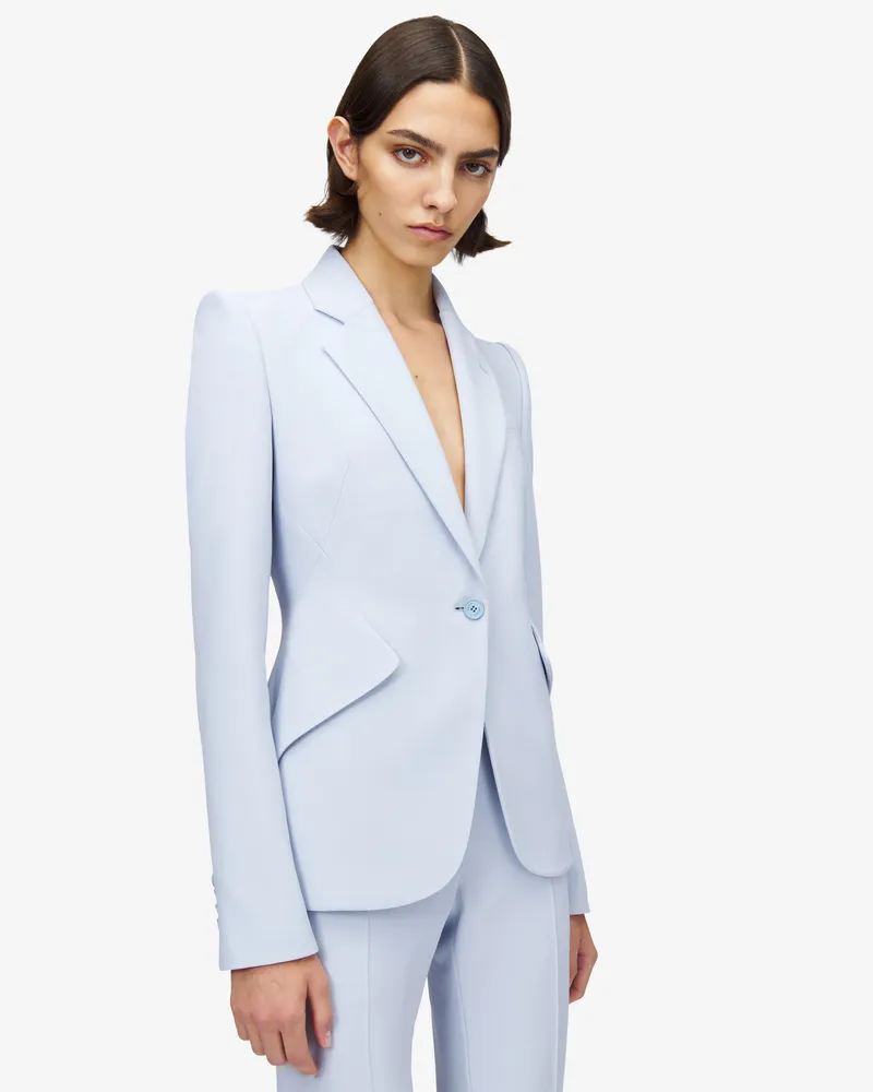 Alexander McQueen Einreihige Jacke - Item 857750QEAAA4602 Hellblau