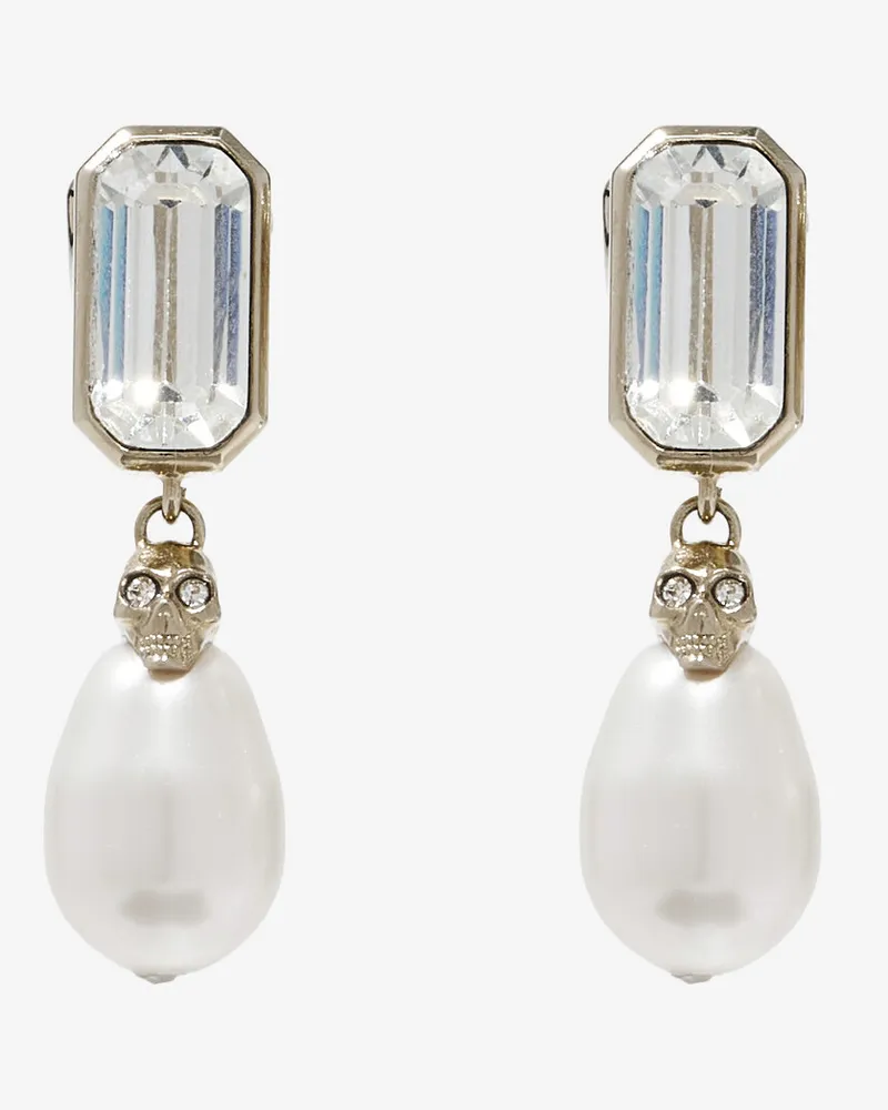 Alexander McQueen Skull & Kristall-Ohrringe - Item 855286J161P1053 Blassgold