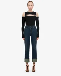 Alexander McQueen Boyfriend Jeans mit Beinumschlag Indigo