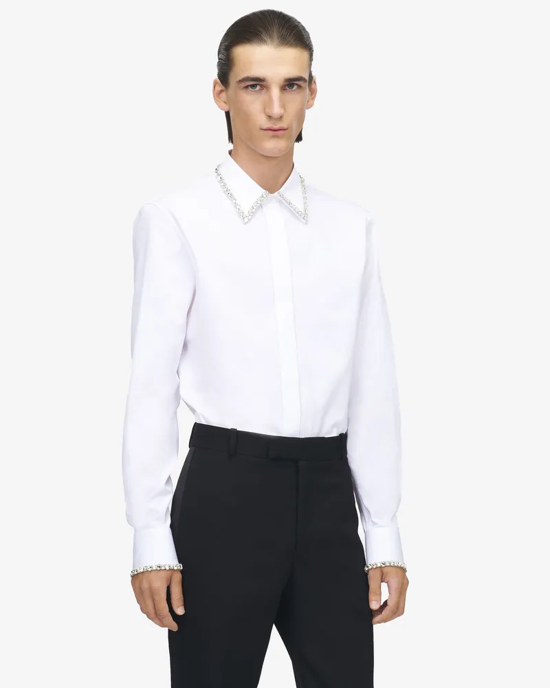 Alexander McQueen Hemd mit Kristallstickerei - Item 851360QNAAX9000 Optical