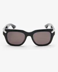 Alexander McQueen Quadratische Punk-Sonnenbrille mit Nieten Schwarz