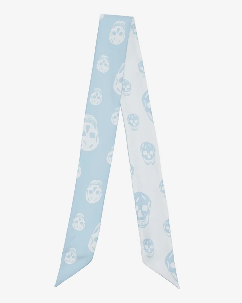 Alexander McQueen Skull Schal mit Schleife - Item 8575533001Q4977 Hellblau