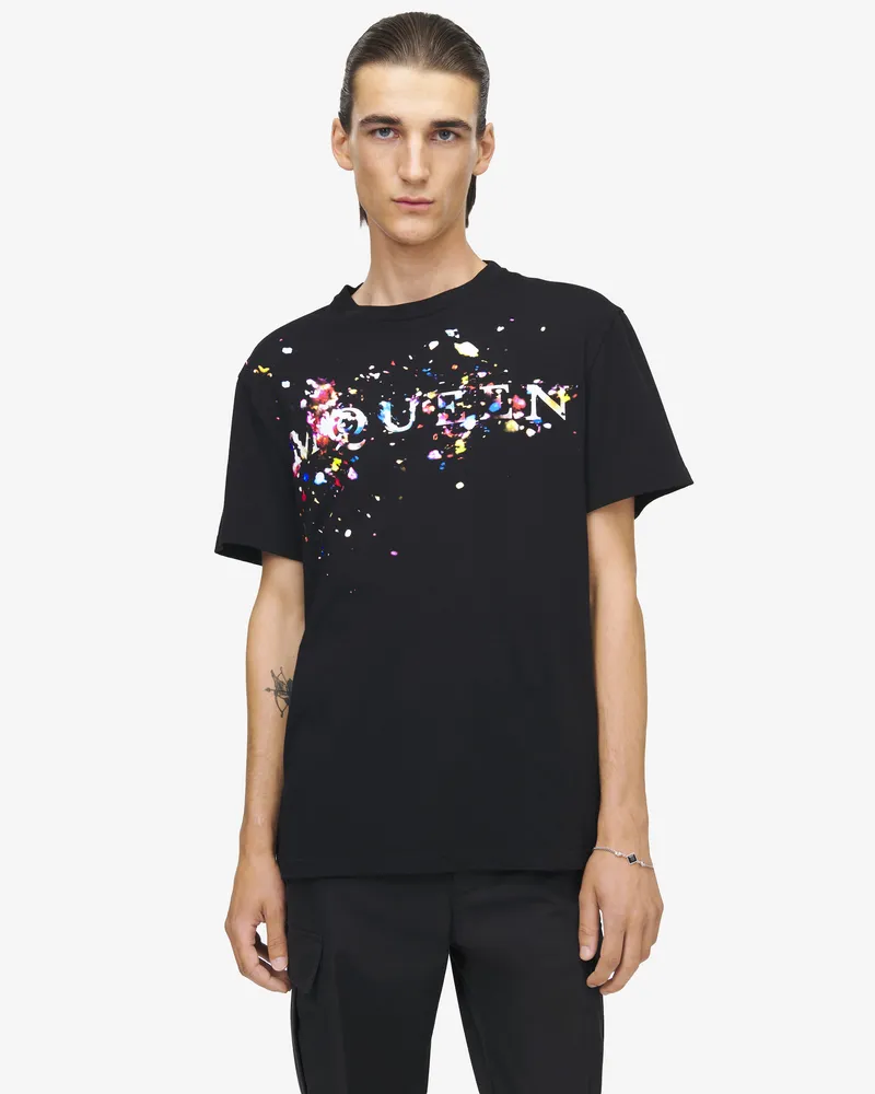 Alexander McQueen T-Shirt mit Confetti-Logo - Item 857144QTAEF0555 Schwarz