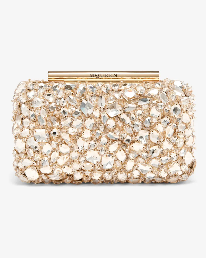 Alexander McQueen T-Bar Box-Clutch mit Kristallstickerei - Item 81371517HMU7050 Blassgold