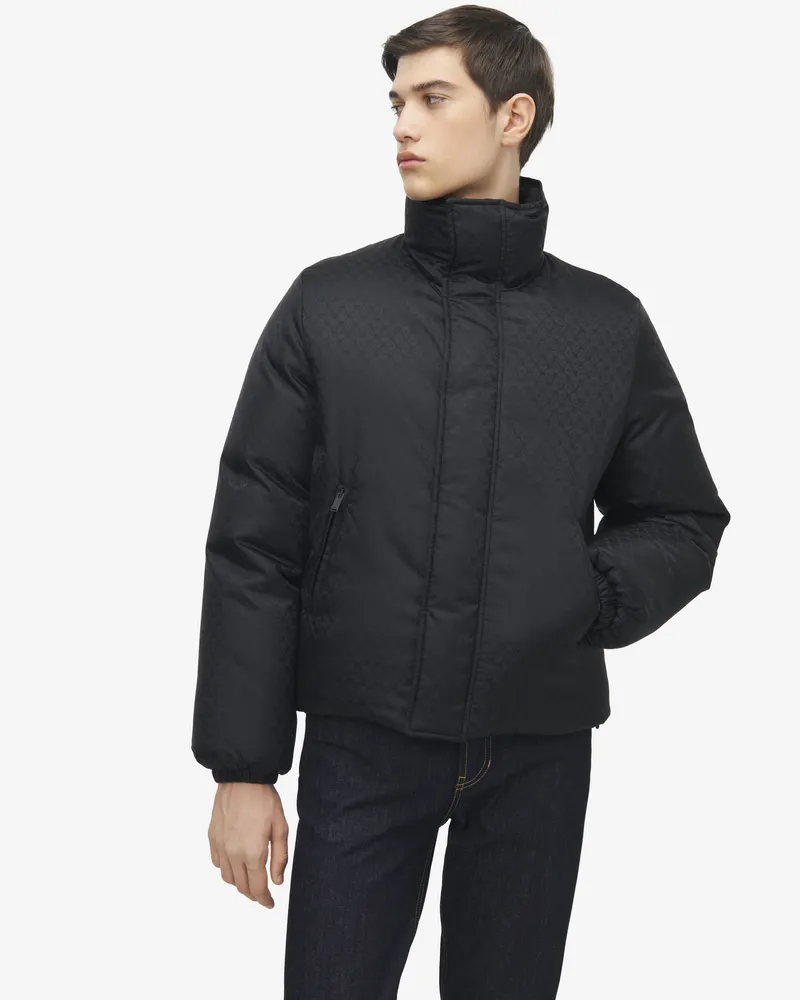 Alexander McQueen Dekonstruierte Daunenjacke aus Skull-Jacquard - Item 843522QRACA1000 Schwarz