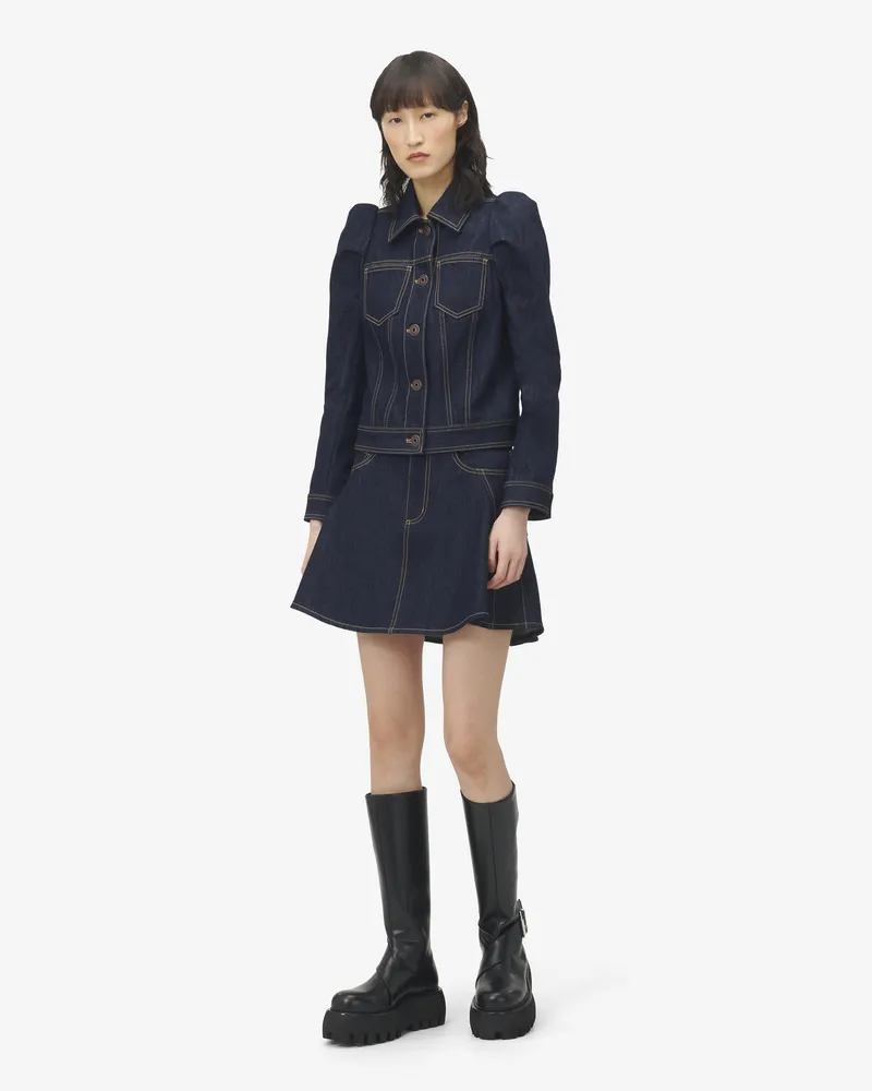 Alexander McQueen Minirock aus Denim - Item 847959QMADZ4098 Dunkelblau