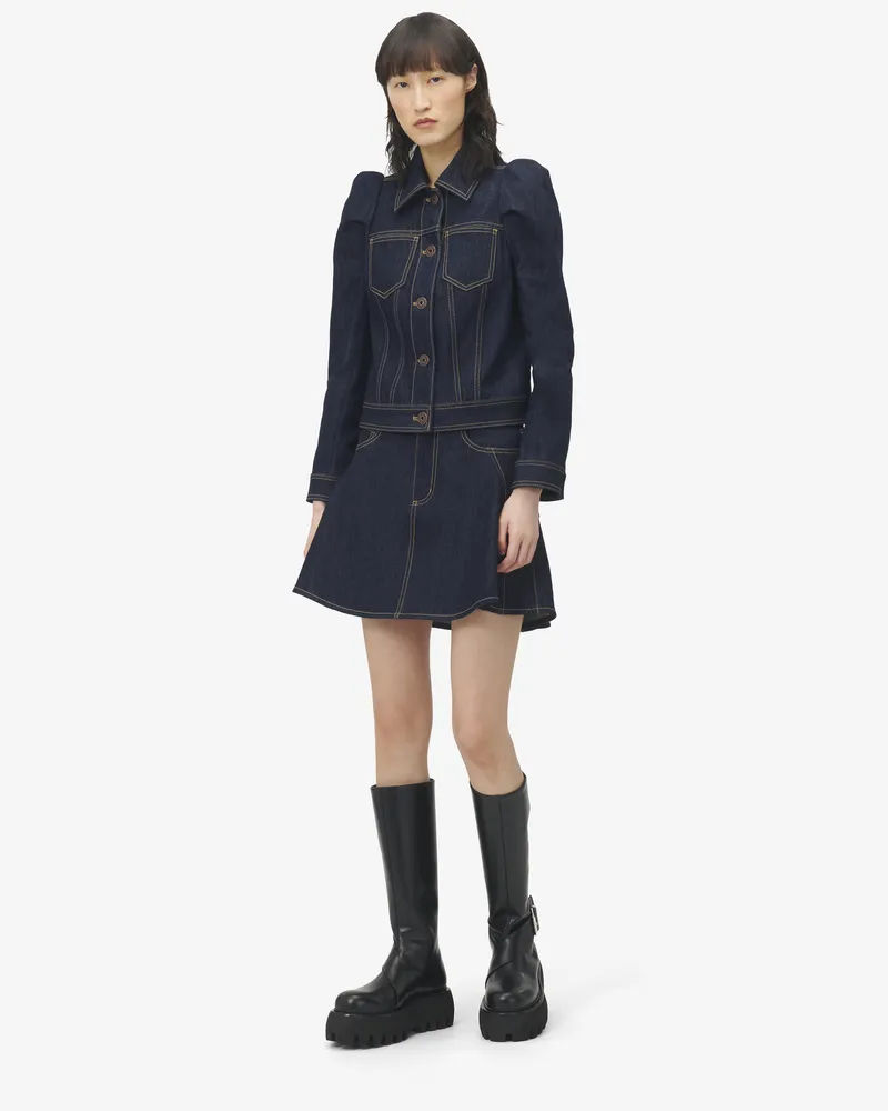 Alexander McQueen Minirock aus Denim - Item 847959QMADZ4098 Dunkelblau