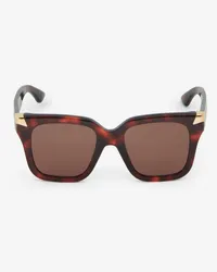 Alexander McQueen Oversize-Sonnenbrille mit Punk-Nieten Havana