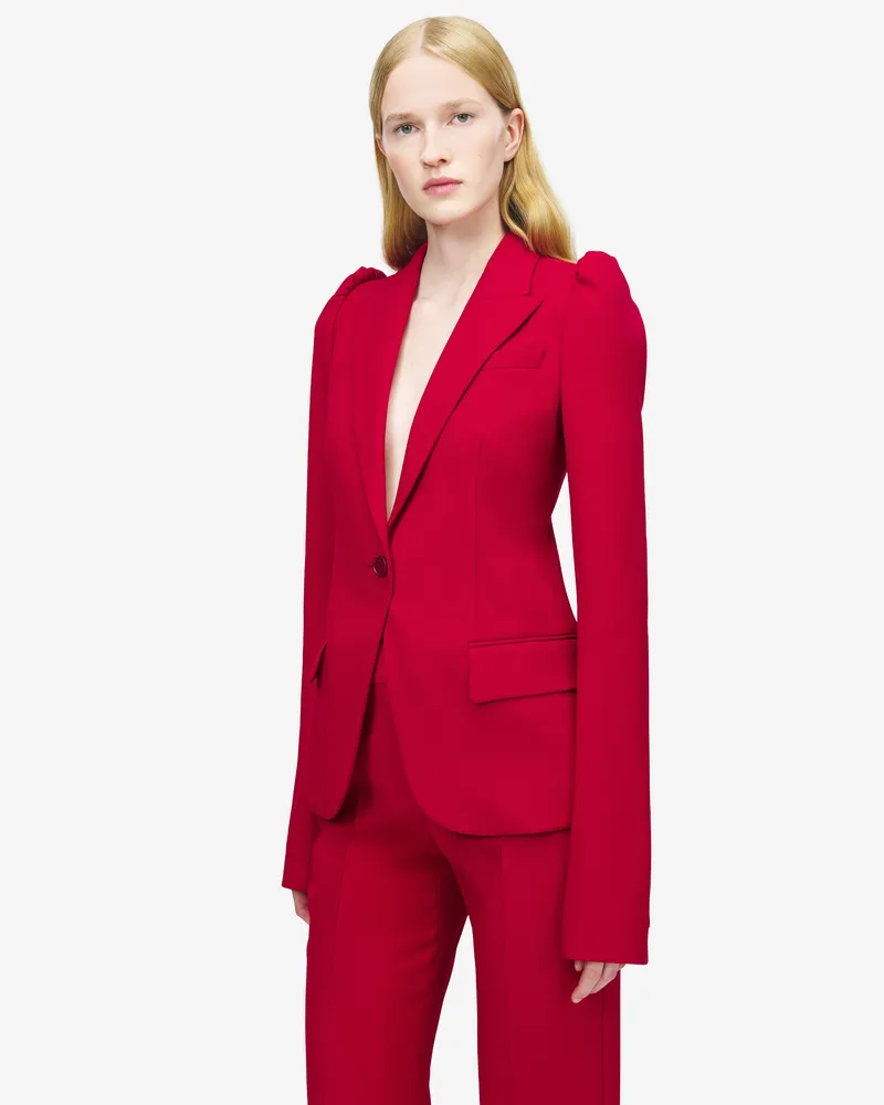 Alexander McQueen Einreihige Jacke - Item 848491QJAAC6191 Karmin