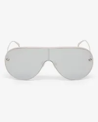 Alexander McQueen Mask Sonnenbrille mit Metallnieten Silber