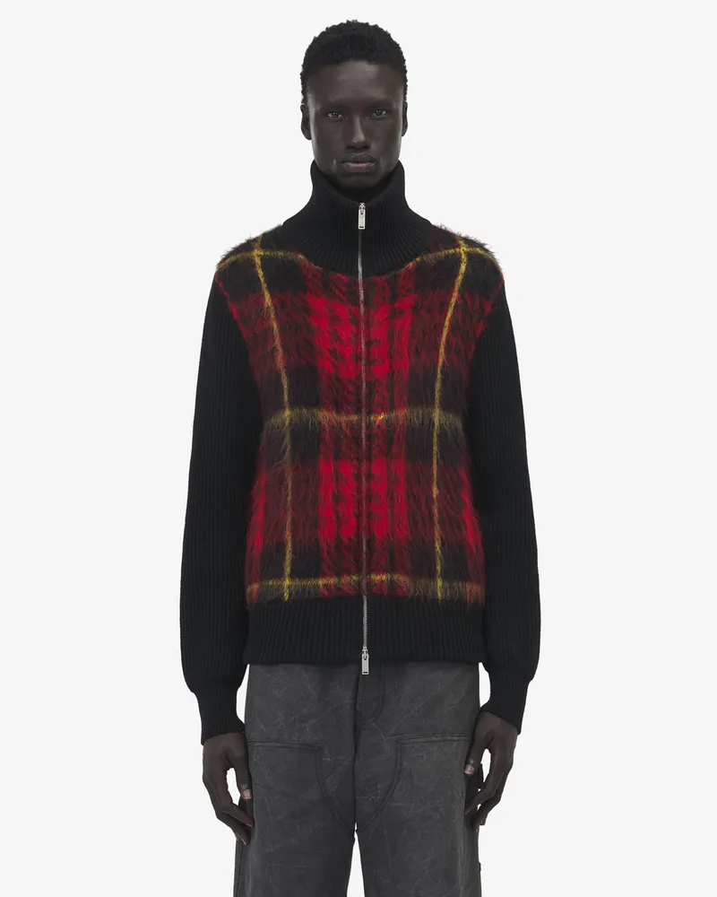 Alexander McQueen Bomberjacke aus gebürstetem Tartan Rot