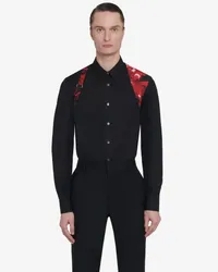 Alexander McQueen Hemd mit Wax Flower-Gurtdetail Schwarz