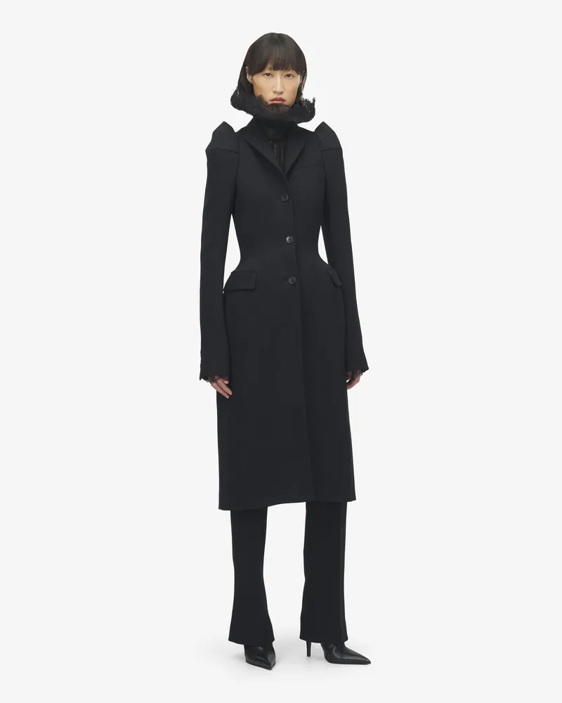 Alexander McQueen Mantel mit betonten Schultern - Item 842823QJAAA1000 Schwarz