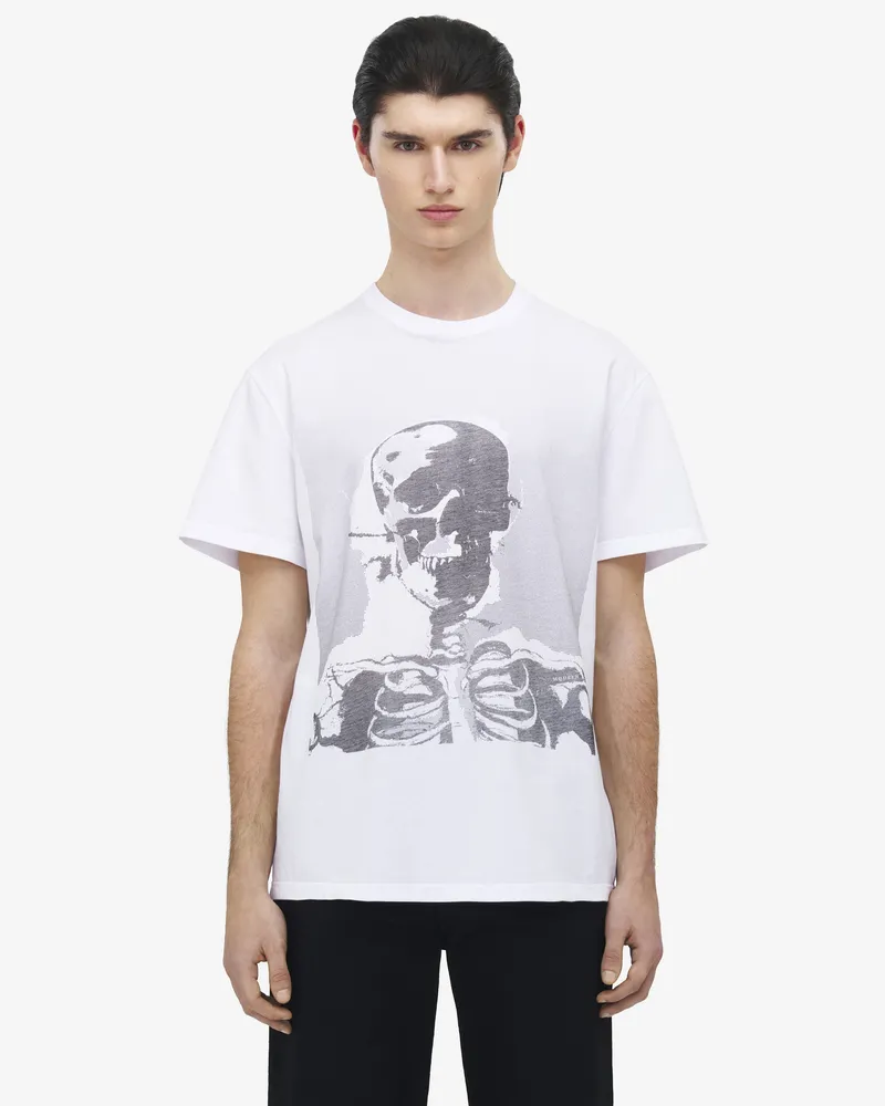 Alexander McQueen Skelett-T-Shirt - Item 839222QTADV0909 Weiss