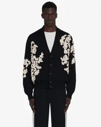 Alexander McQueen Strickjacke mit floraler Stickerei Schwarz