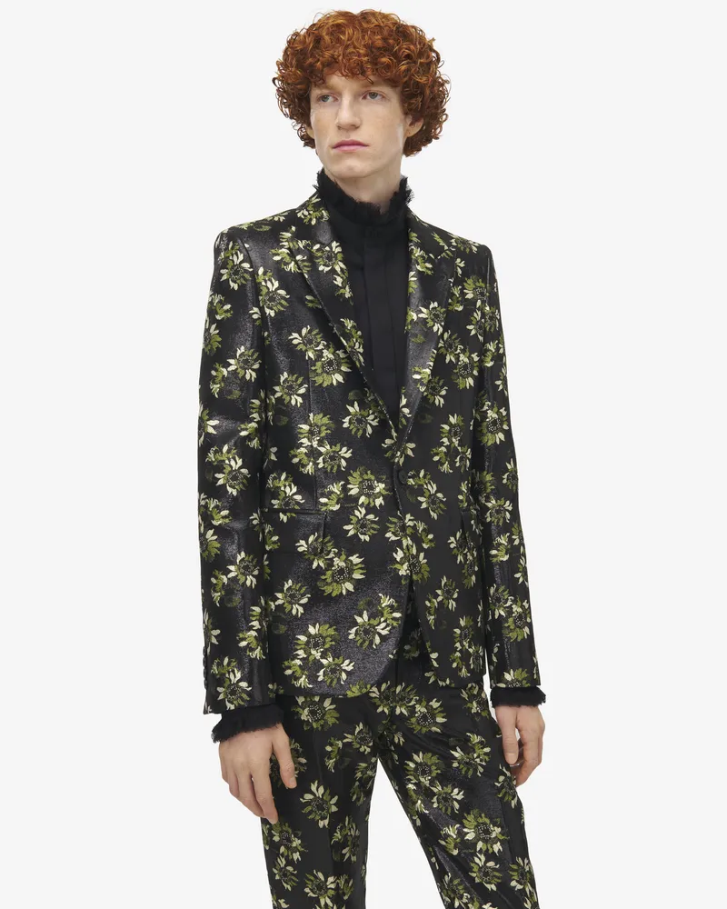 Alexander McQueen Einreihige Jacke aus Sunflower-Jacquard - Item 847882QRACQ1383 Schwarz