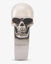 Alexander McQueen Der Side Skull Ring Antiksilber