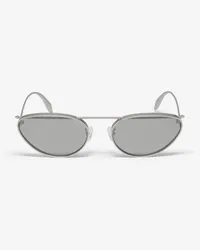 Alexander McQueen Piercing-Cat-Eye-Sonnenbrille Silber