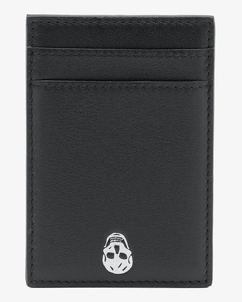Alexander McQueen Skull Magnetic Card Holder - Item 8361401AAVB1064 Schwarz