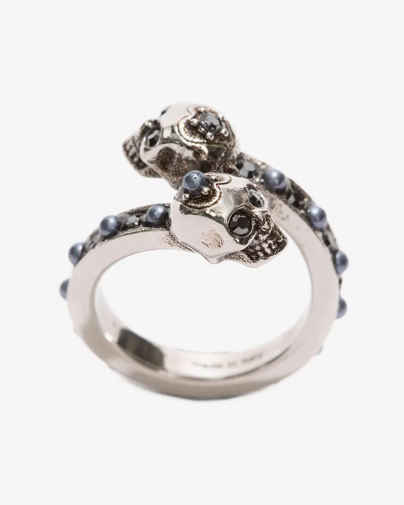 Alexander McQueen Wickelring mit Skull - Item 553657J160Y1328 Antiksilber