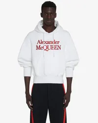 Alexander McQueen Kapuzensweatshirt mit Logostickerei Optic