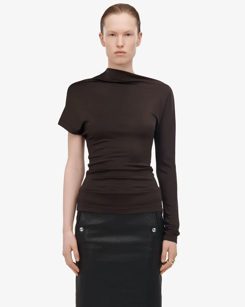 Alexander McQueen Asymmetrisches Oberteil Ebenholz