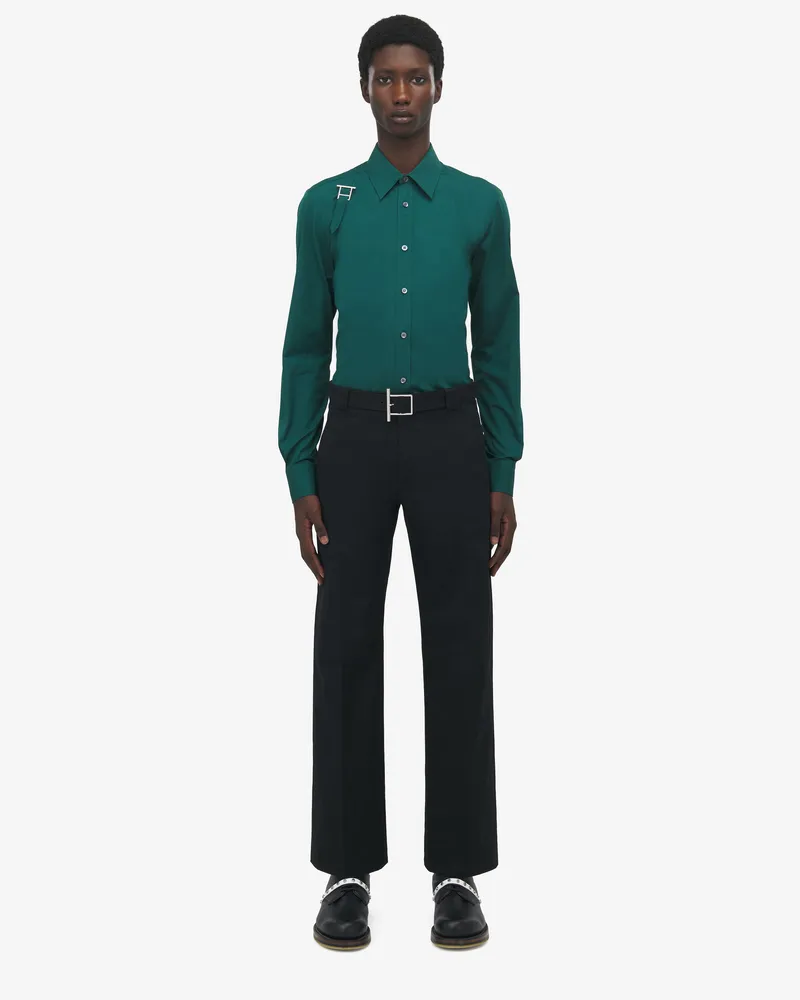 Alexander McQueen Hose mit T-Bar-Gürtel - Item 838658QSAA91000 Schwarz