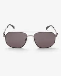 Alexander McQueen Caravan-Sonnenbrille aus Metall mit Floating Skull Ruthenium