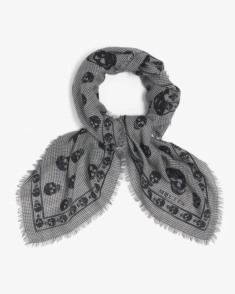 Alexander McQueen Skull Foulard mit Hahnentrittmuster - Item 8147594C50Q1078 Schwarz