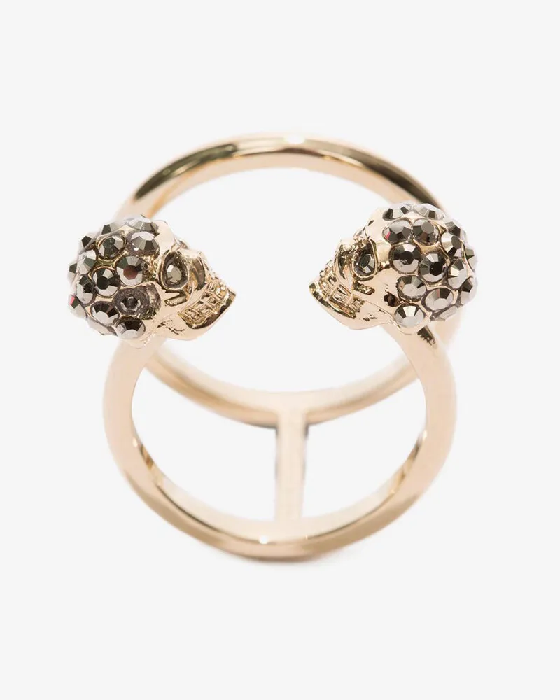 Alexander McQueen Doppelring mit Twin Skull - Item 553656J160K7286 Helles