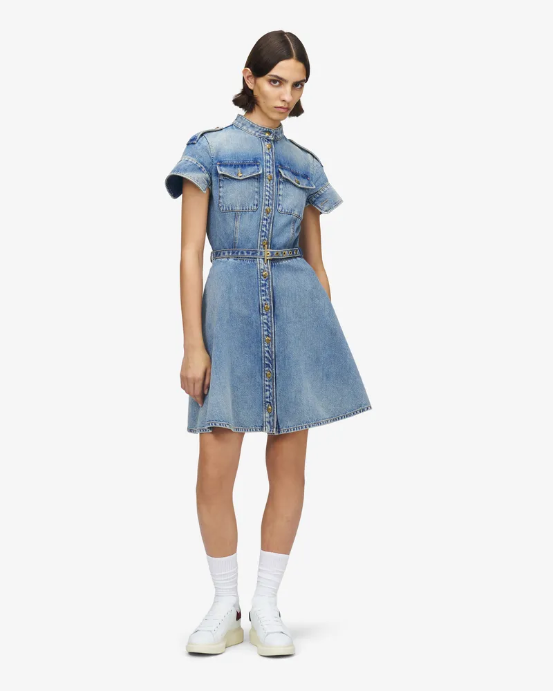 Alexander McQueen Minikleid aus Denim - Item 857116QMAD14383 Ausgewaschenes