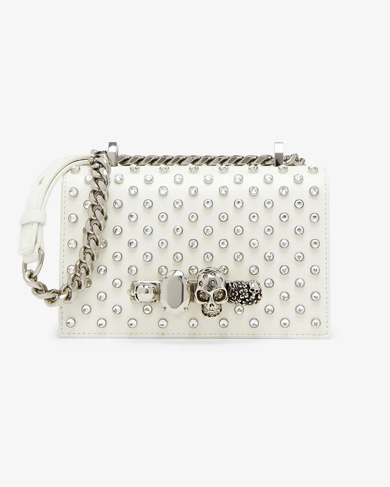 Alexander McQueen Mini Jewelled Satchel - Item 65313414C308500 Weiss