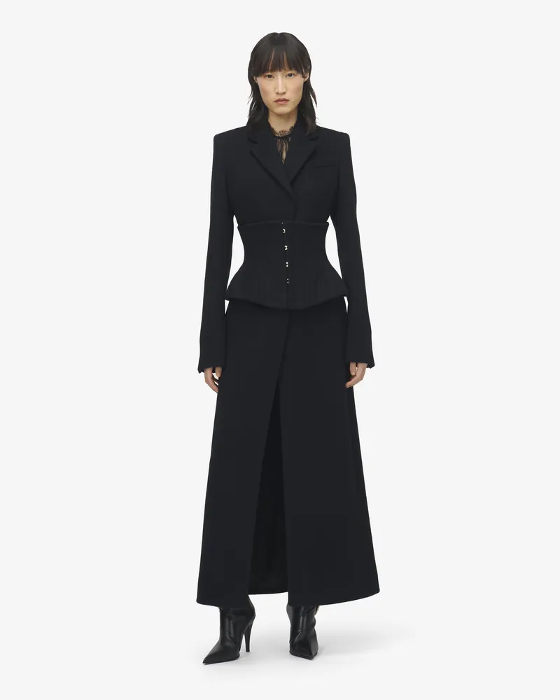 Alexander McQueen Langer Mantel aus Wolle und Kaschmir - Item 842792QKABR1000 Schwarz