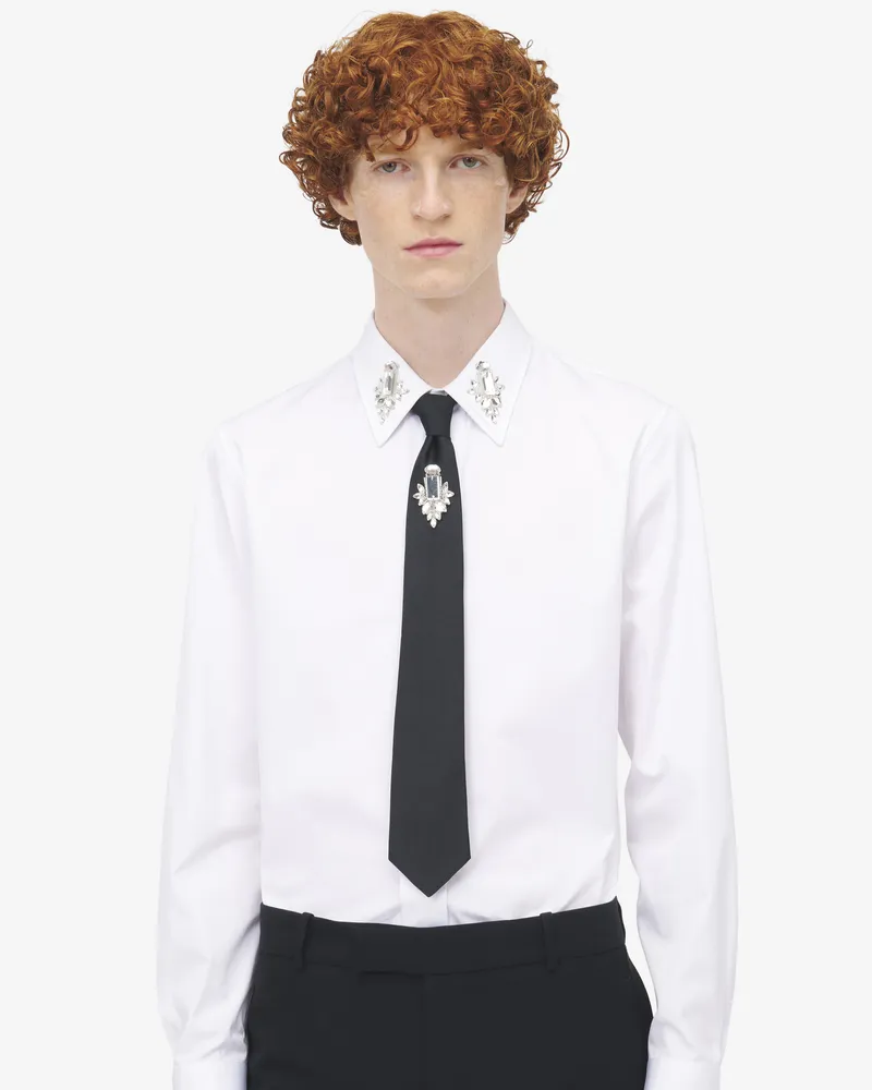 Alexander McQueen Krawatte mit Kristallspiegelstickerei - Item 8475354036E1000 Schwarz