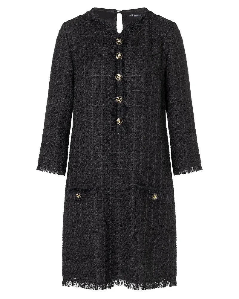 ana alcazar Bouclé Kleid Abena Schwarz