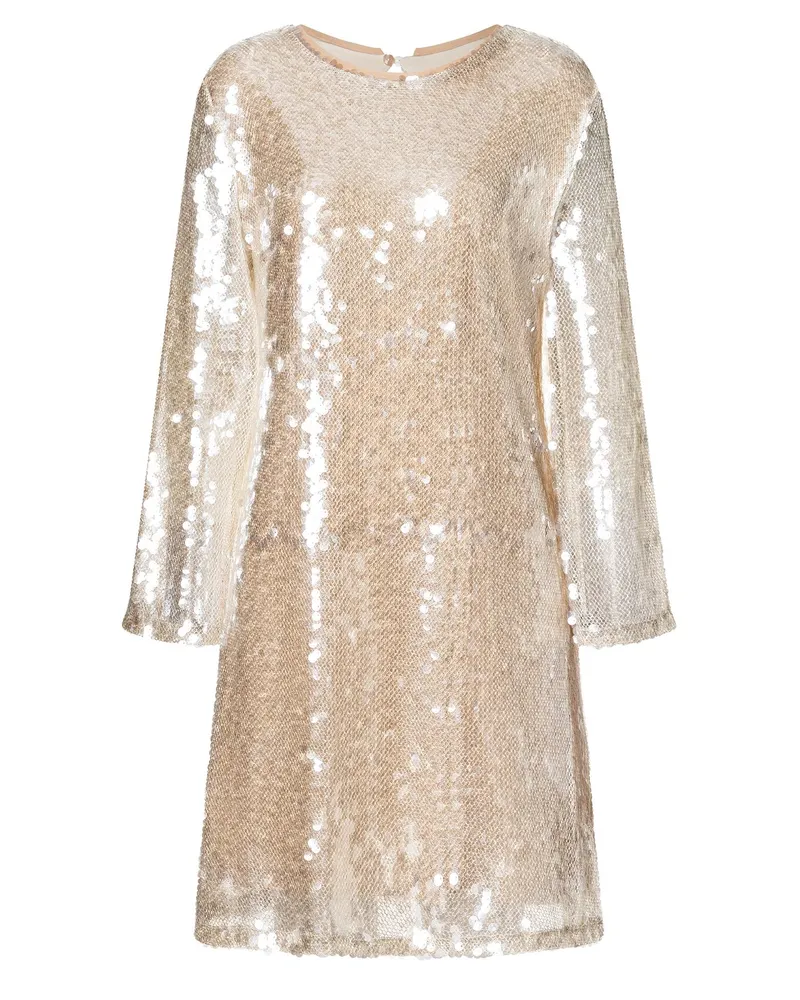 ana alcazar Paillettenkleid Abdea Beige
